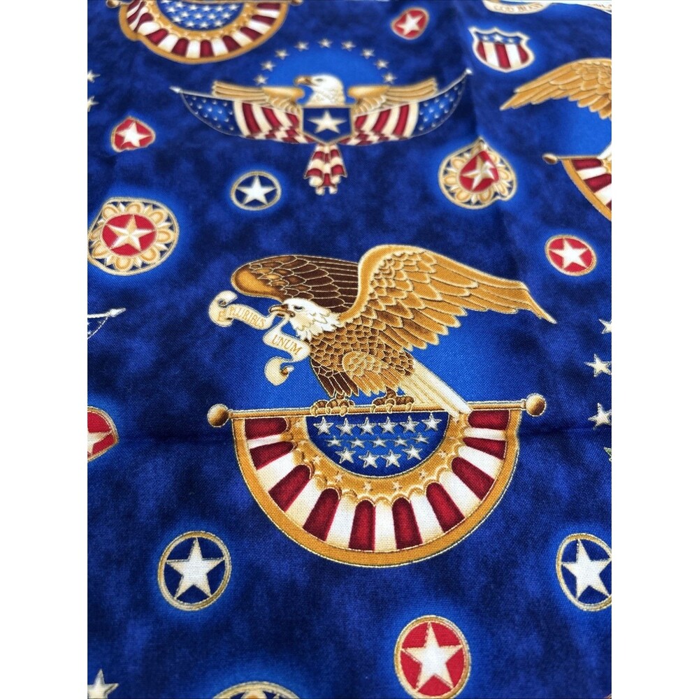 People’s House Hoffman Cotton Fabric Patriotic Eagle Print 1/2 Yard - Picture 3 of 9